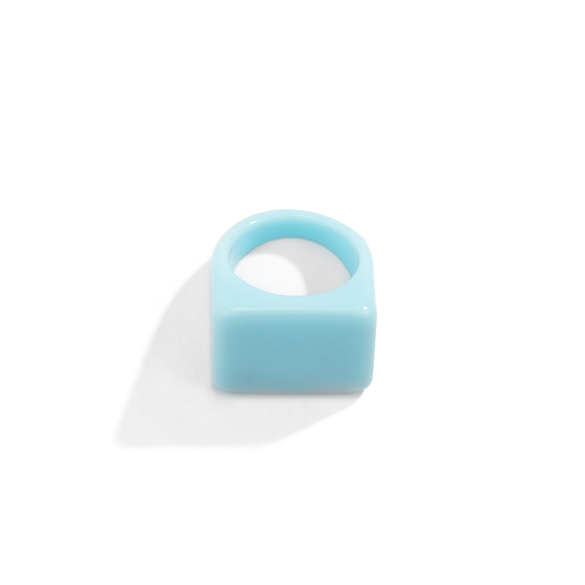 Wholesale Acrylic Geometric Colorful Square Broad Brim Ring